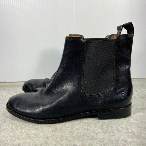 Frye Anna Black Leather Chelsea Ankle Boots 3479259 Womens 9M - Picture 4 of 8